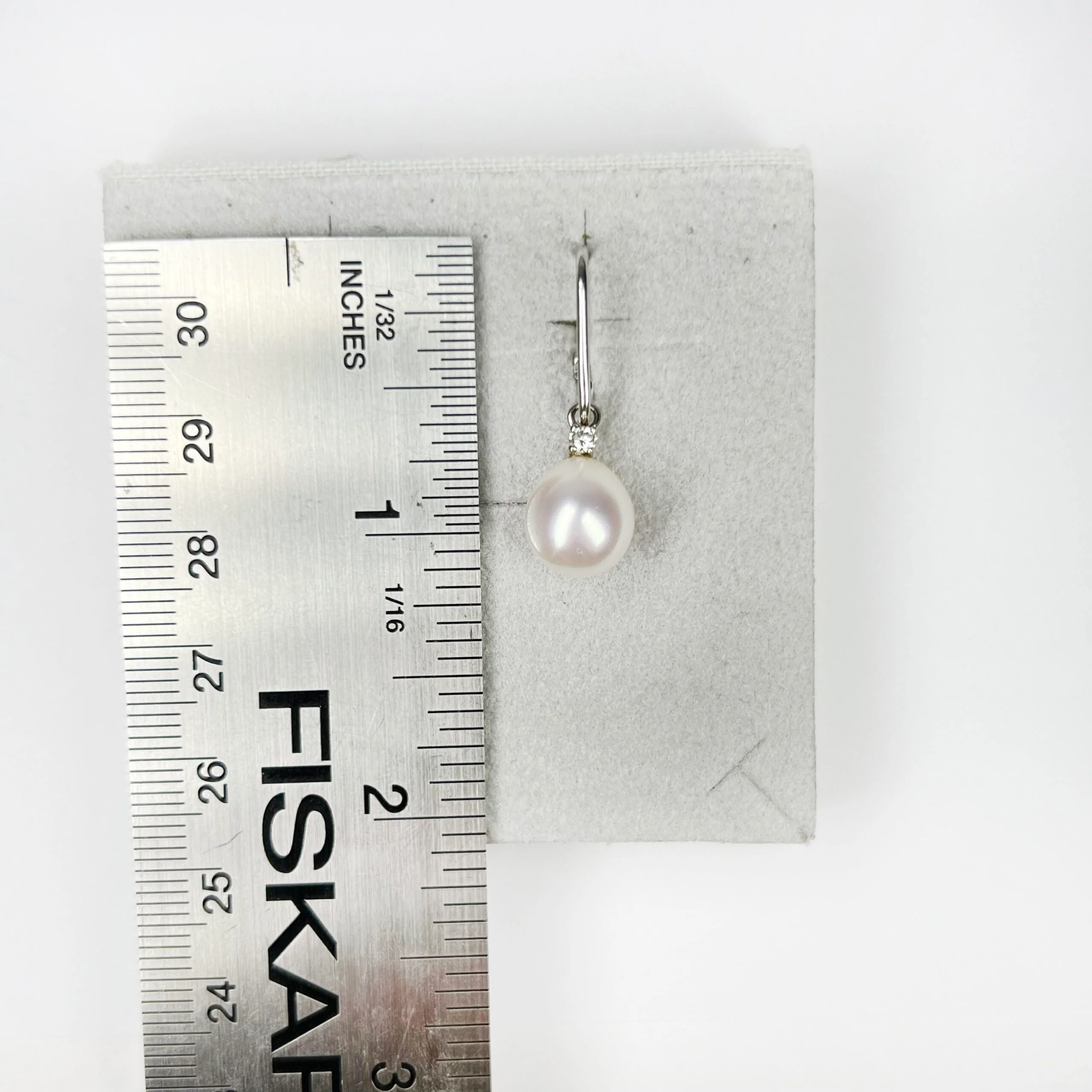 Salvini 18k White Gold Diamonds Pearls Ladies Earrings - Image 5