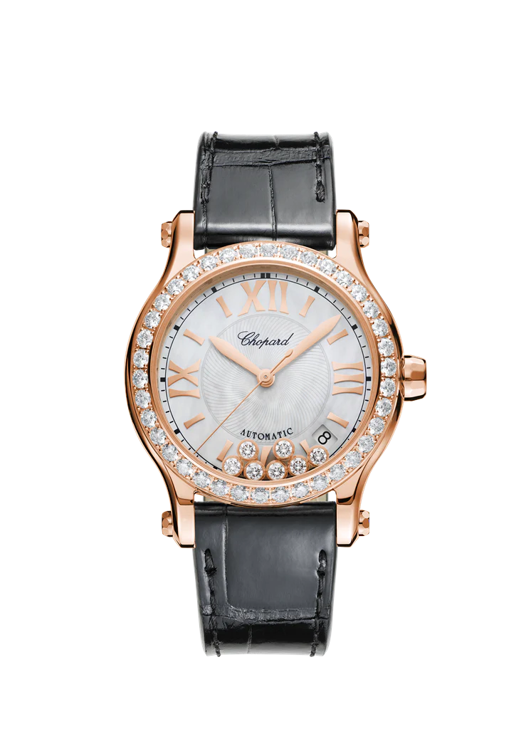 Chopard Happy Sport 18K Rose Gold & Diamonds Ladies Watch