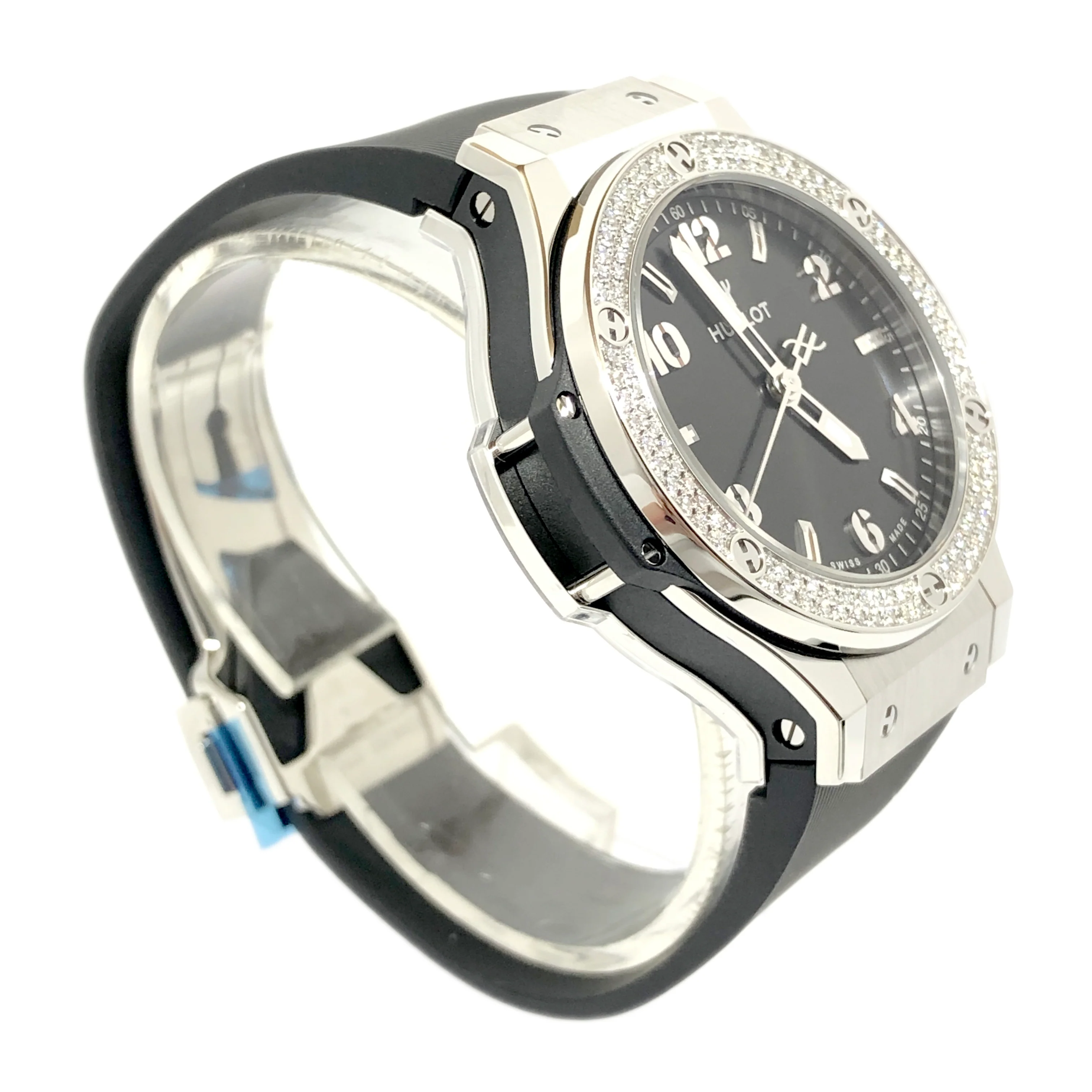 Hublot Big Bang Stainless Steel Rubber Diamonds Quartz Ladies Watch - Image 3