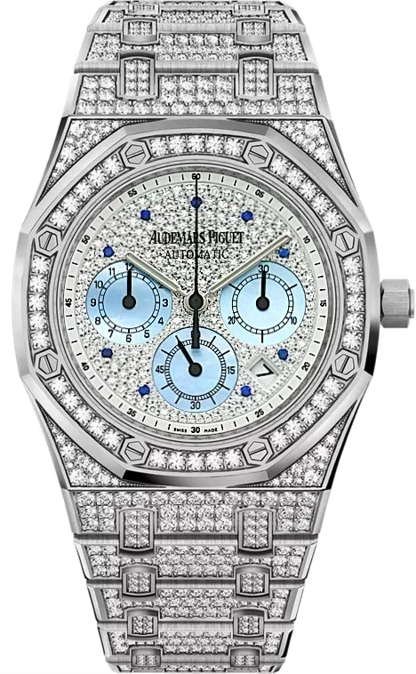Audemars Piguet Royal Oak Chronograph 18K White Gold & Diamonds Men's Watch