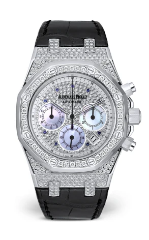 Audemars Piguet Royal Oak Chronograph 18K White Gold & Diamonds Men's Watch