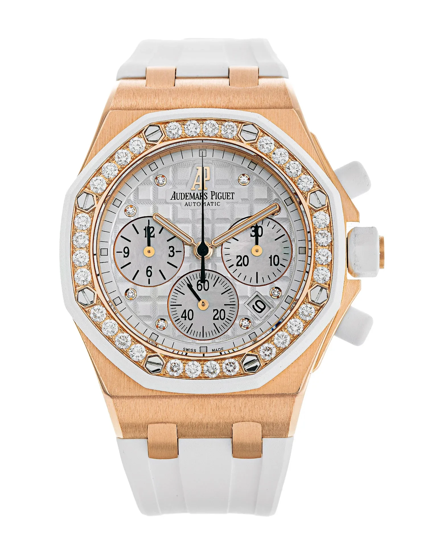 Audemars Piguet Royal Oak Offshore Chronograph 18K Rose Gold & Diamonds Ladies Watch