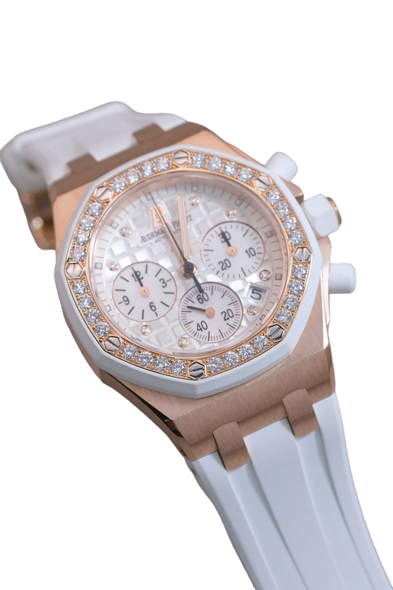 Audemars Piguet Royal Oak Offshore Chronograph 18K Rose Gold & Diamonds Ladies Watch - Image 2