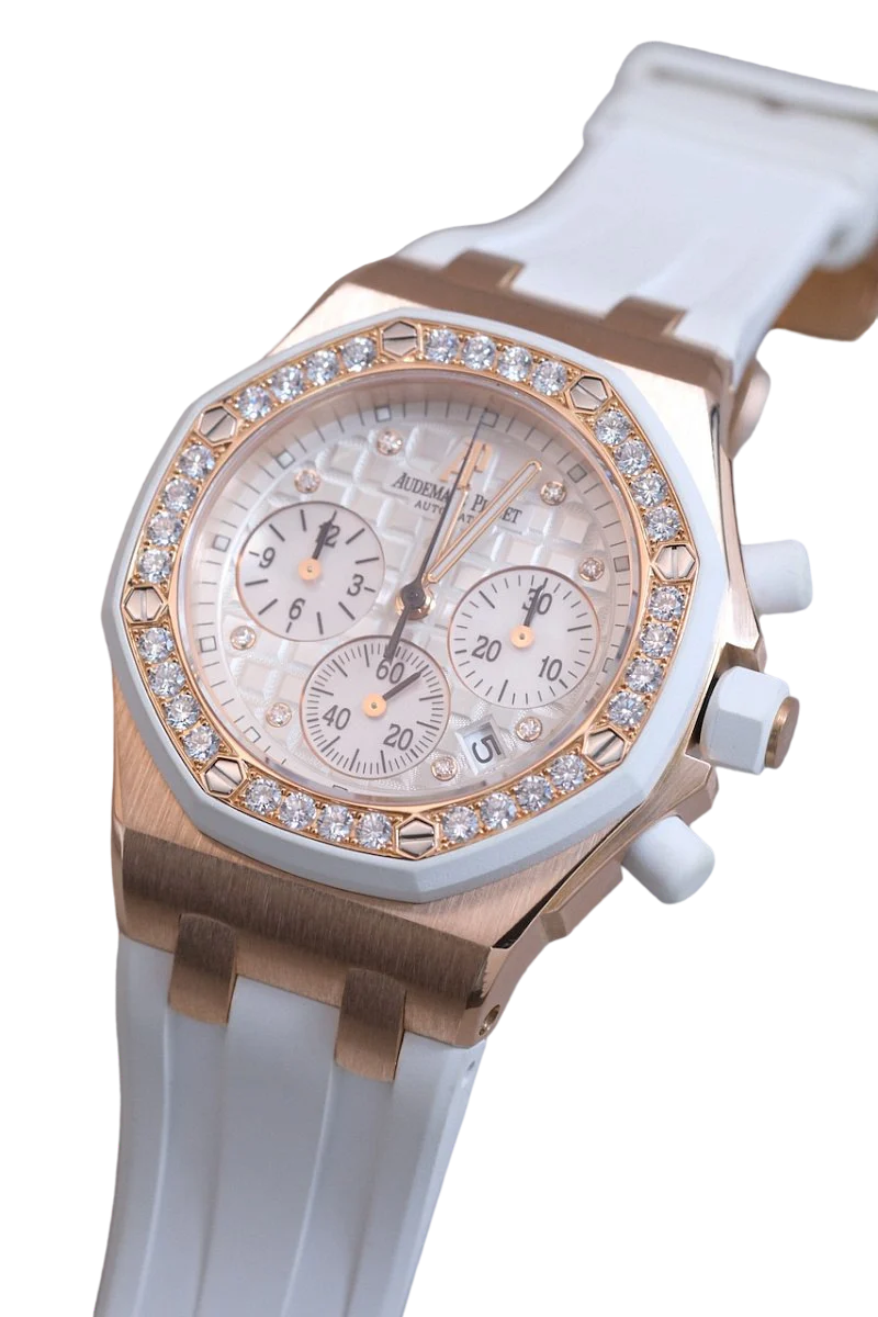 Audemars Piguet Royal Oak Offshore Chronograph 18K Rose Gold & Diamonds Ladies Watch - Image 3
