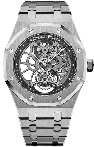 Audemars Piguet Royal Oak Tourbillon Extra-thin Openworked Stainless Steel Men's Watch