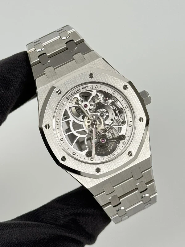 Audemars Piguet Royal Oak Tourbillon Extra-thin Openworked Stainless Steel Men's Watch - Image 2