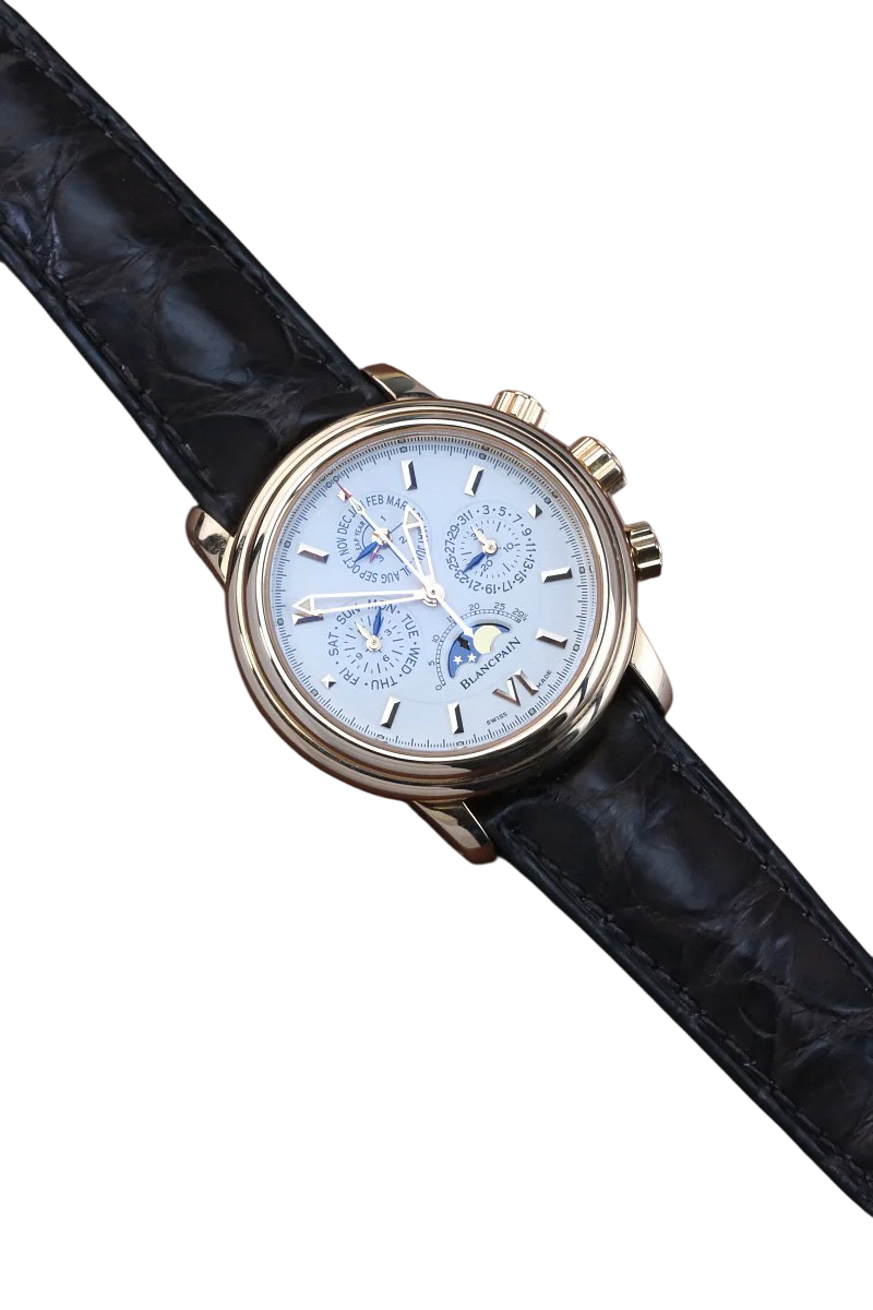 Blancpain Leman Chronograph Perpetual Calendar 18K Yellow Gold Men's Watch - Image 3