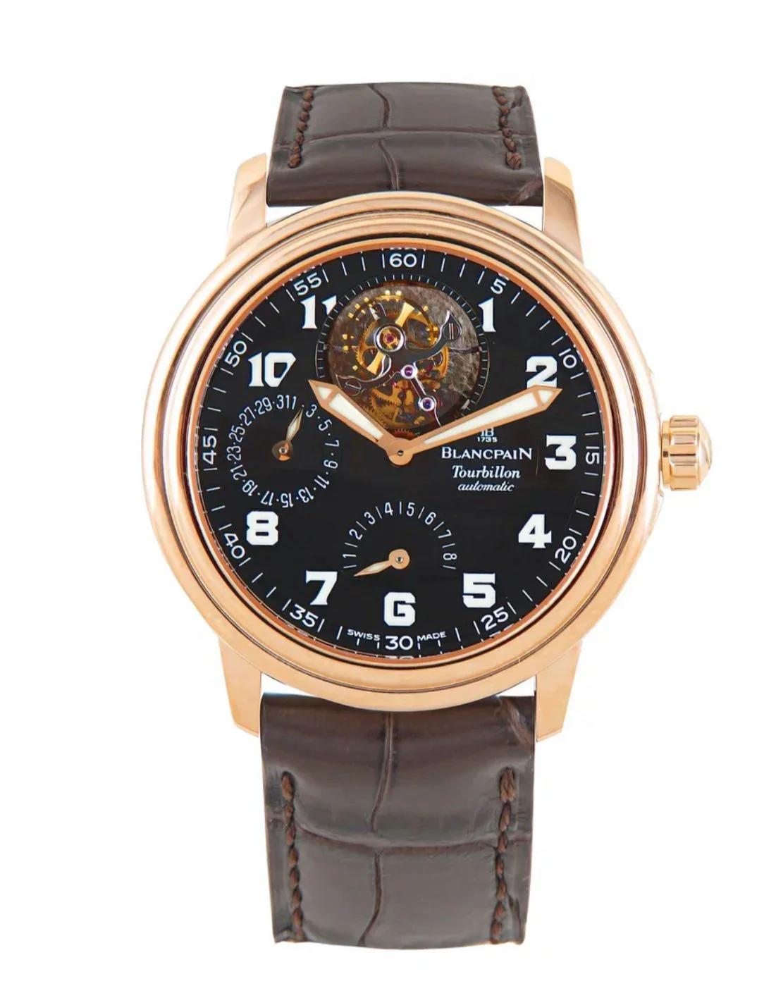 Blancpain Leman Tourbillon Power Reserve 18K Rose Gold Men's Watch
