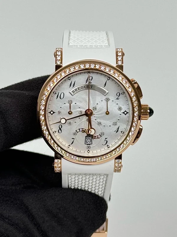 Breguet Marine Chronograph 18K Rose Gold & Diamonds Lady's Watch - Image 2