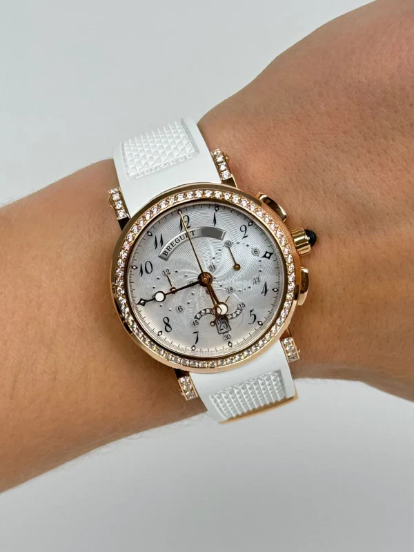 Breguet Marine Chronograph 18K Rose Gold & Diamonds Lady's Watch - Image 8