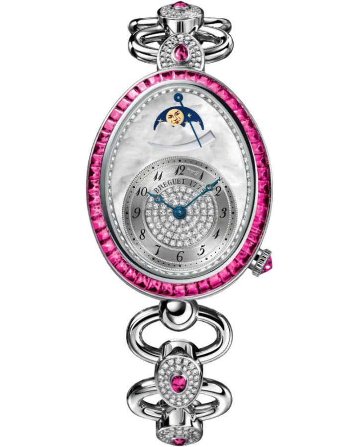 Breguet Reine de Naples 18K White Gold & Diamonds & Rubies Ladies Watch