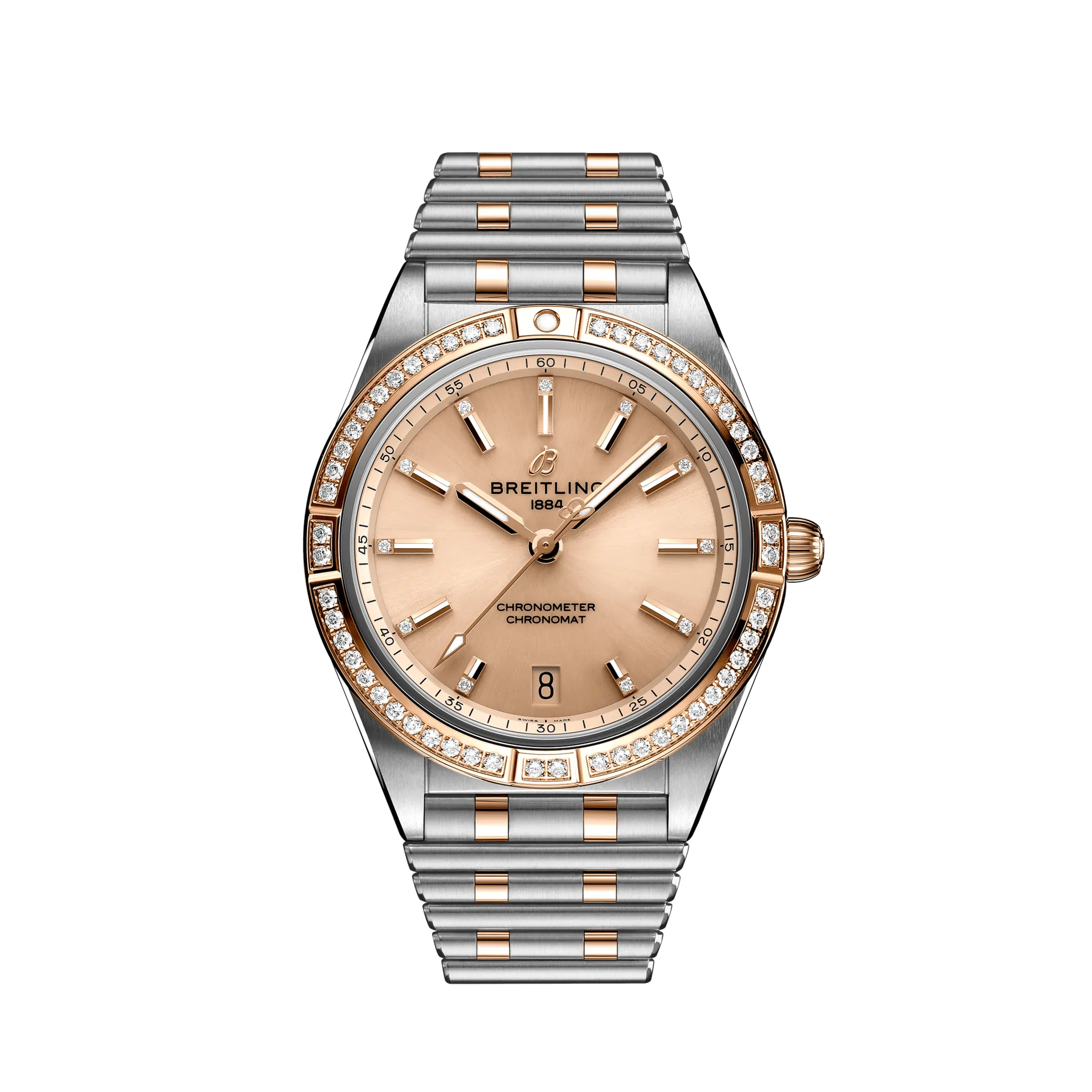 Breitling Chronomat Automatic 36 18k Red Gold & Stainless Steel & Diamond Men's Watch