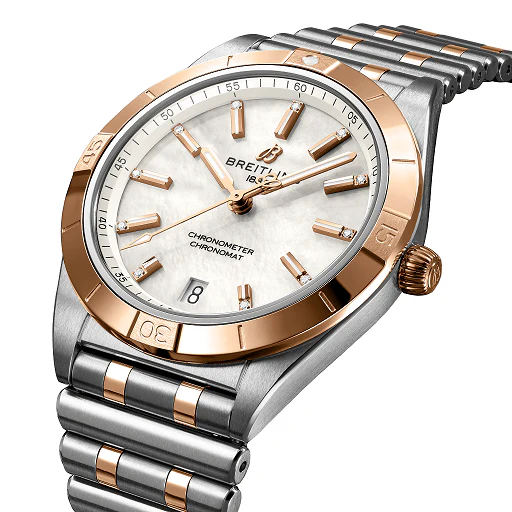 Breitling Chronomat Stainless Steel & 18K Red Gold & Diamonds Unisex Watch - Image 2