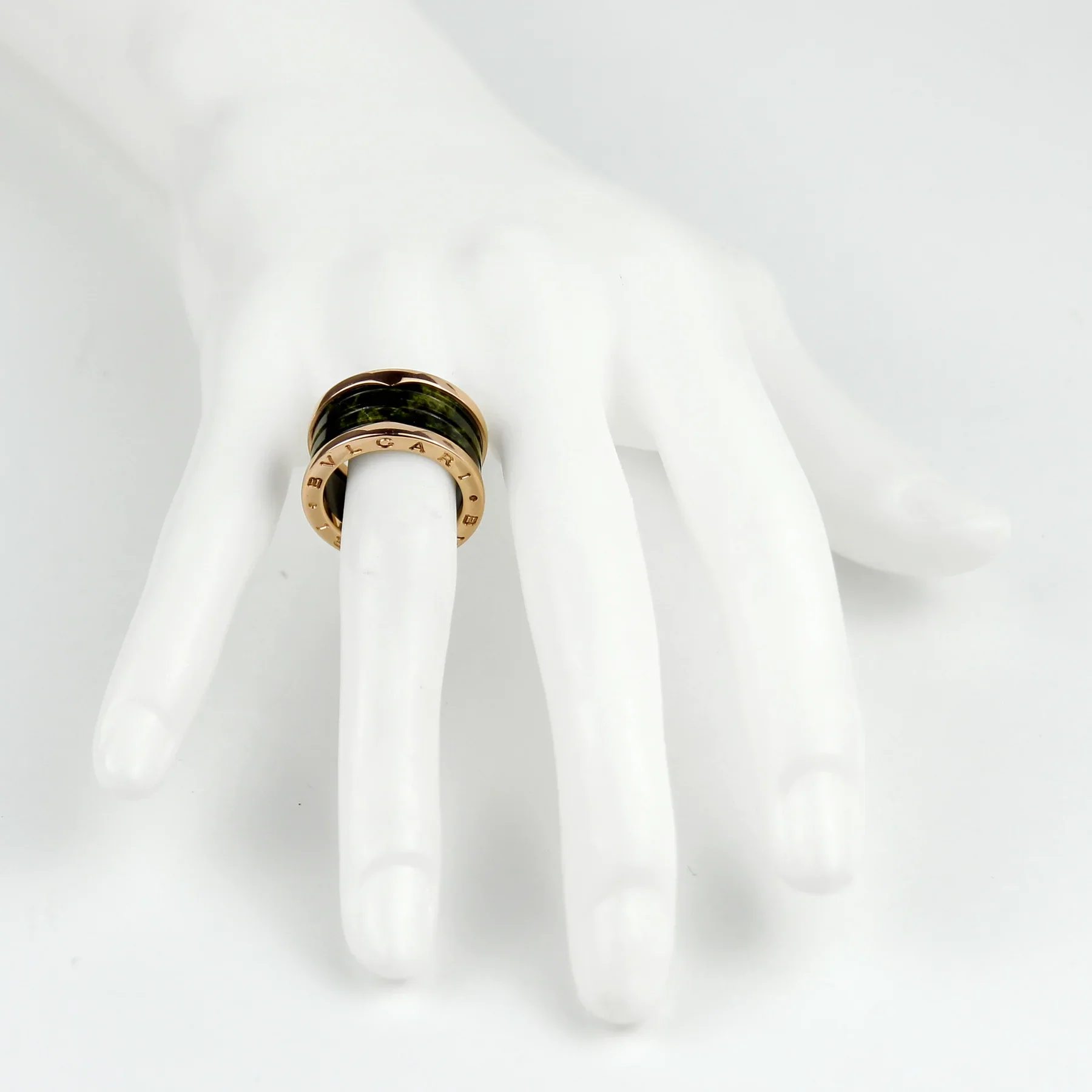 Bulgari B.Zero1 Bohenite Green Marble Lady's Ring - Image 3