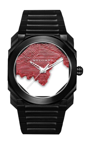 Bvlgari Octo Solotempo BWD x Daniel Arsham "Zen Garden" Black Steel Military Grade Titanium Coating Men's Watch