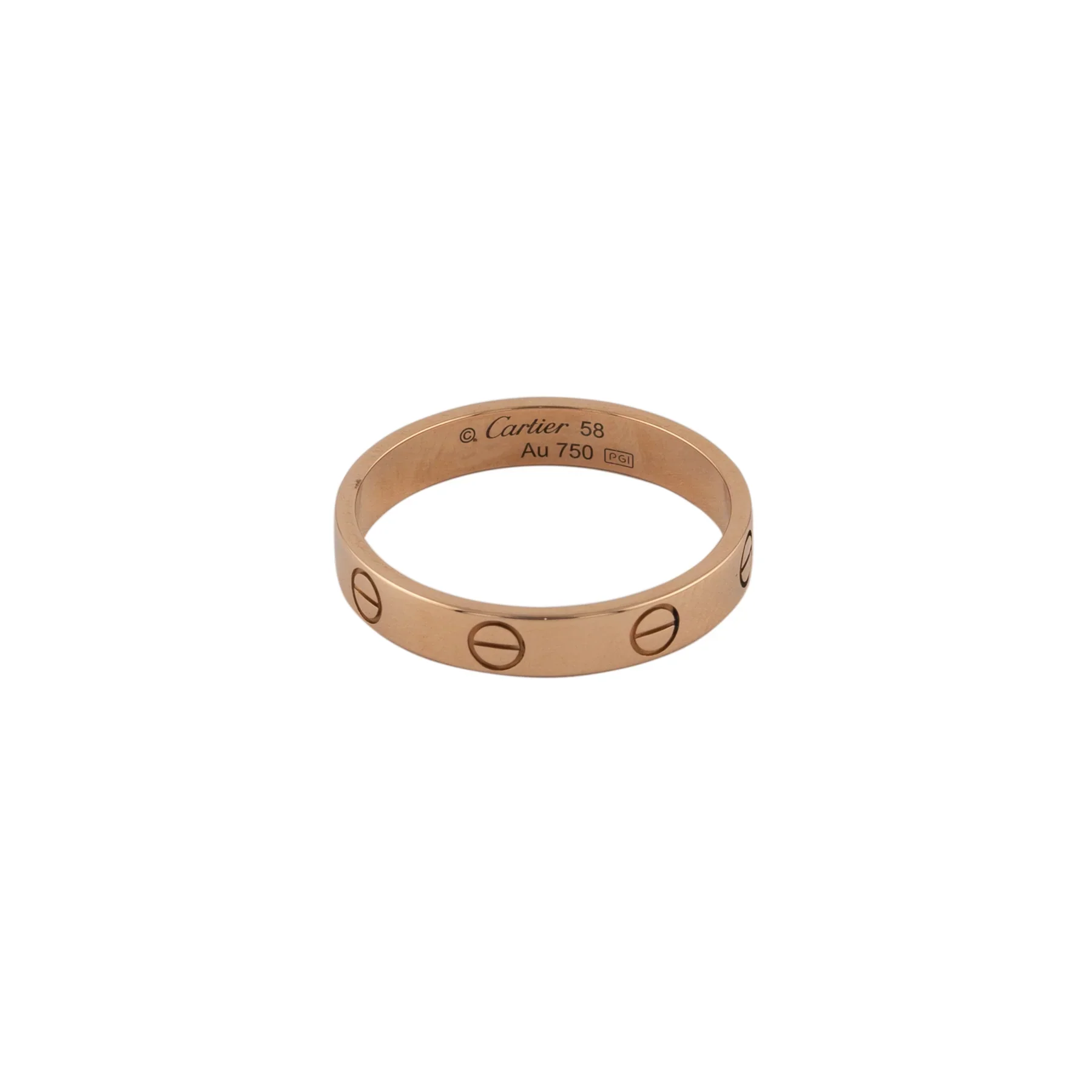 Cartier 18K Rose Gold Love Wedding Band Lady's Ring - Image 2