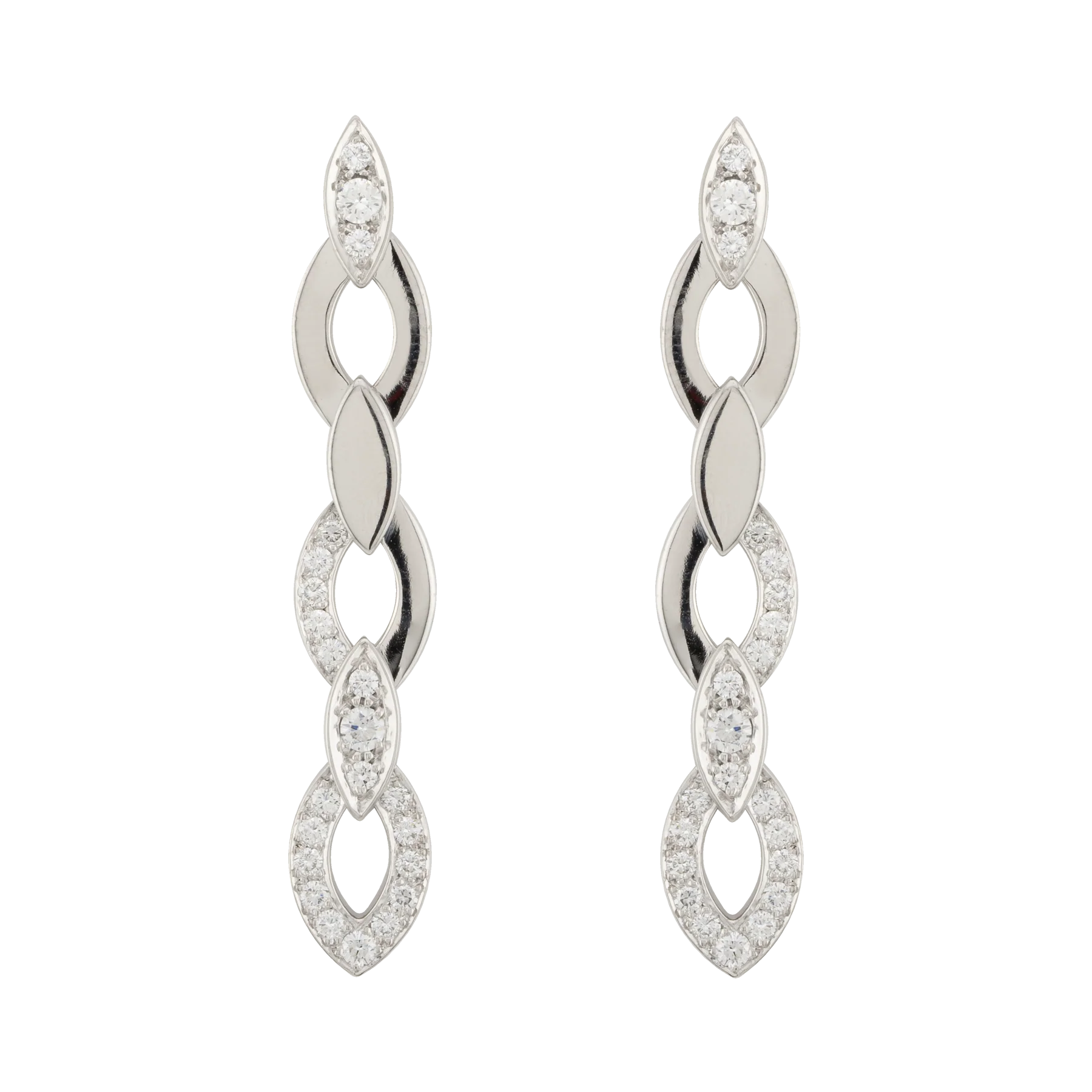 Cartier 18K White Gold "Diadea" Diamond Drop Lady's Earrings - Image 3