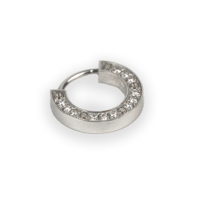Cartier 18K White Gold Diamond Lady's Earring - Image 3