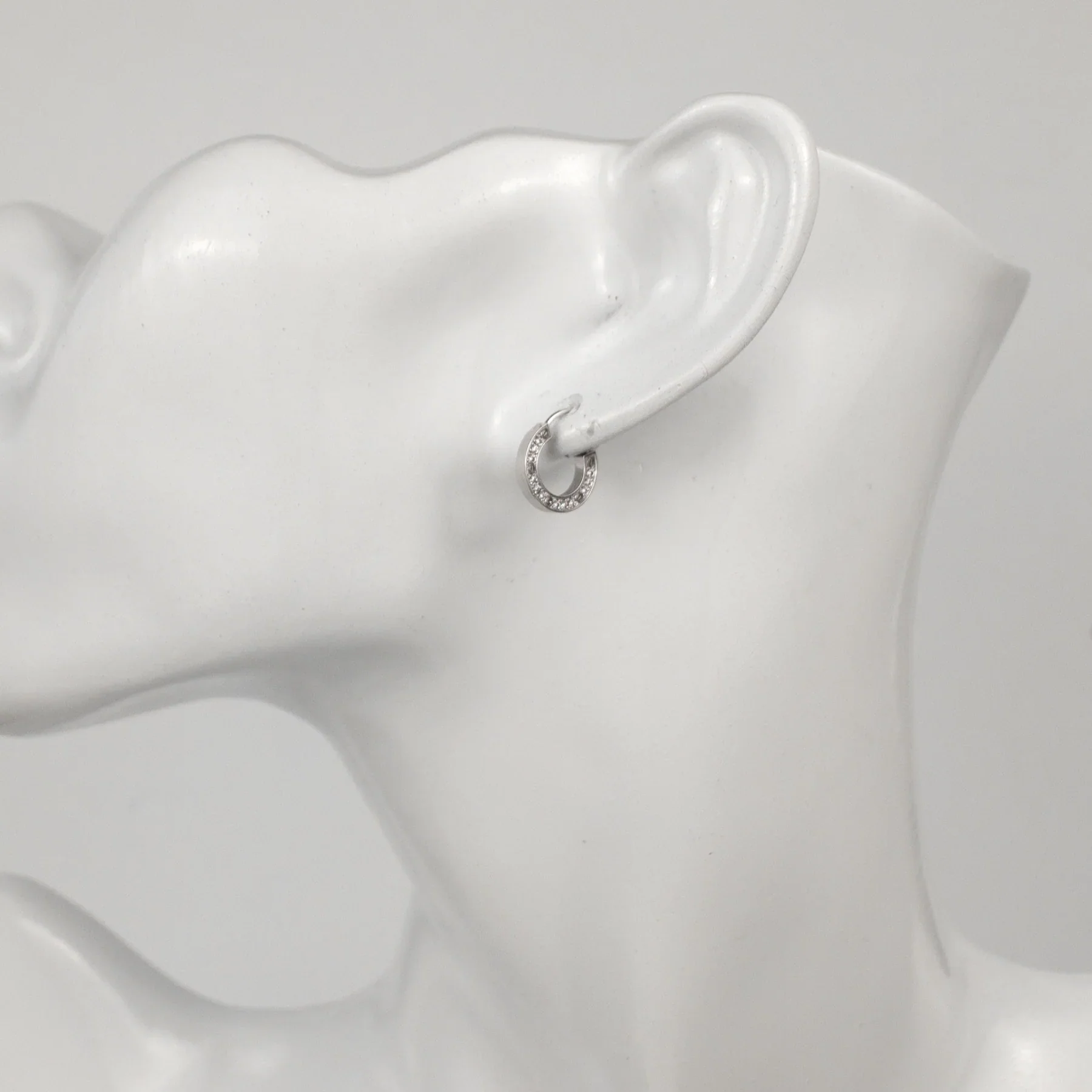 Cartier 18K White Gold Diamond Lady's Earring - Image 4