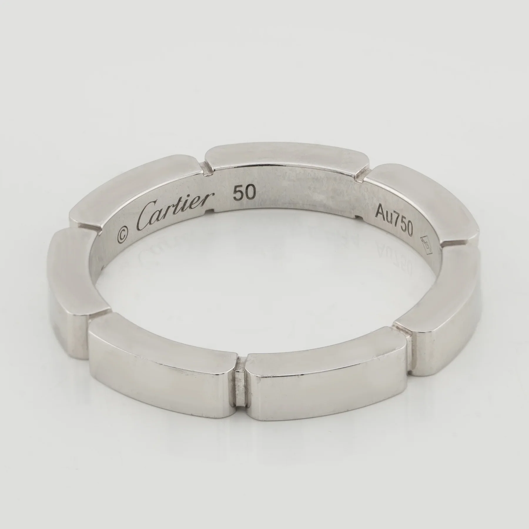 Cartier 18K White Gold Half-Paved Diamond Maillon Panthere Wedding Band Lady's Ring - Image 3
