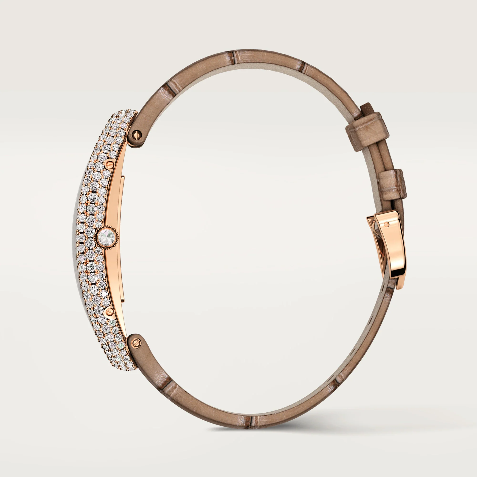 Cartier Baignoire 18K Rose Gold & Diamonds Ladies Watch - Image 6