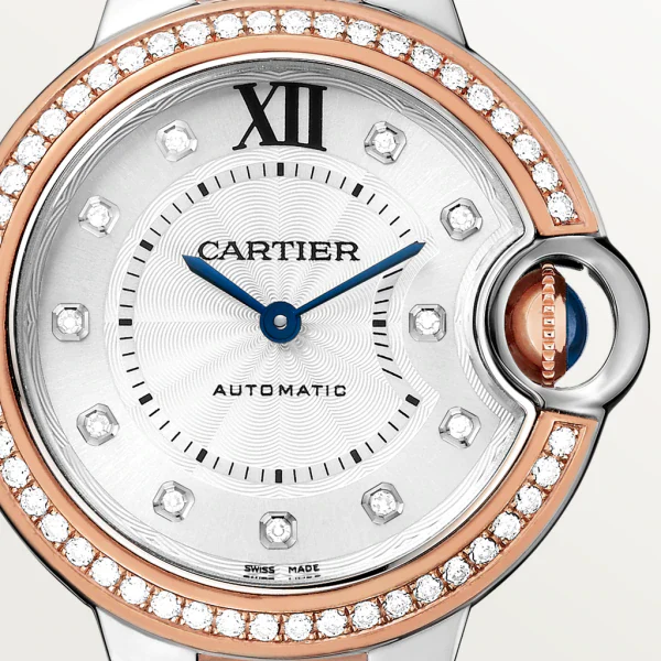 Cartier Ballon Bleu 28 mm Stainless steel & Rose Gold & Diamonds Lady's Watch - Image 2