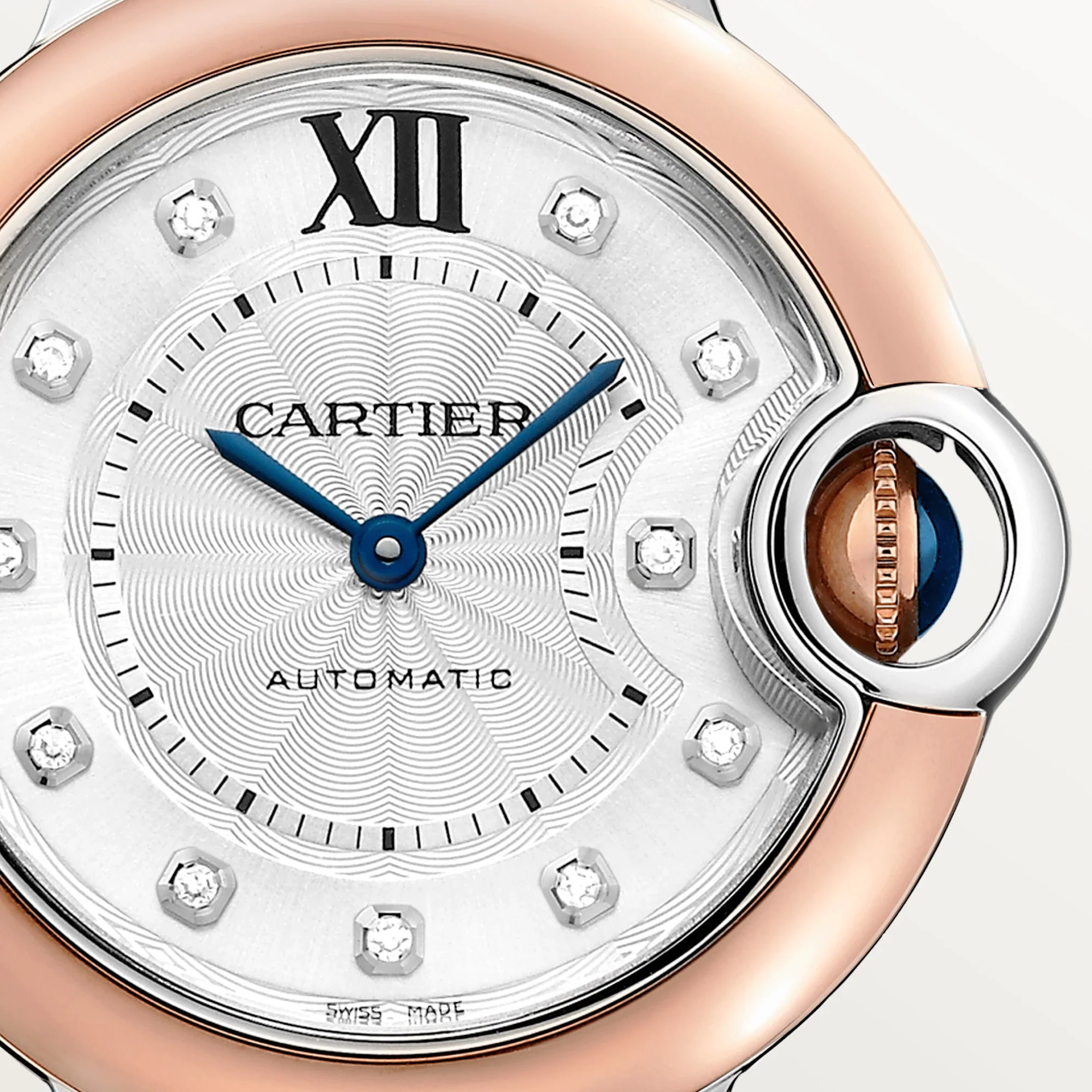 Cartier Ballon Bleu 33 mm Stainless steel & Rose Gold & Diamonds Lady's Watch - Image 3