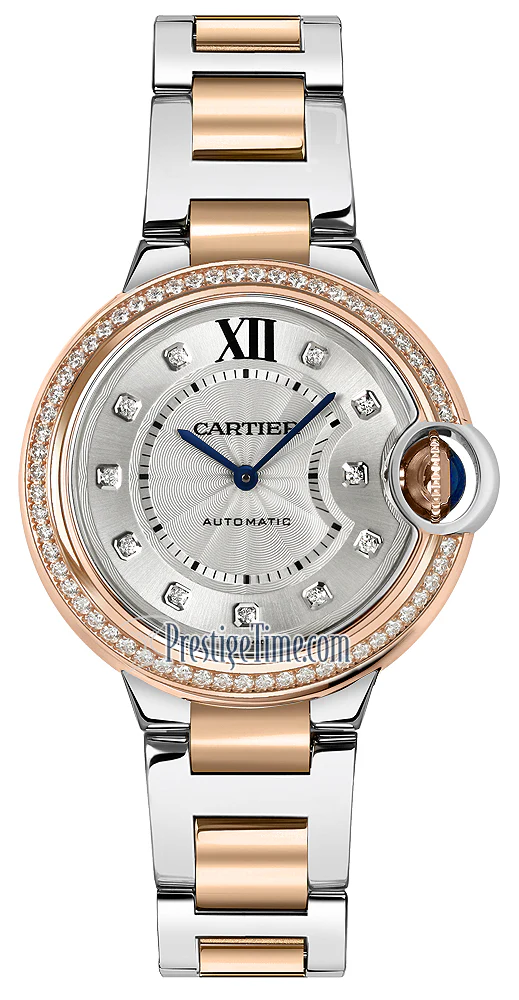 Cartier Ballon Bleu 33mm Stainless steel & Rose Gold & Diamond Lady's Watch