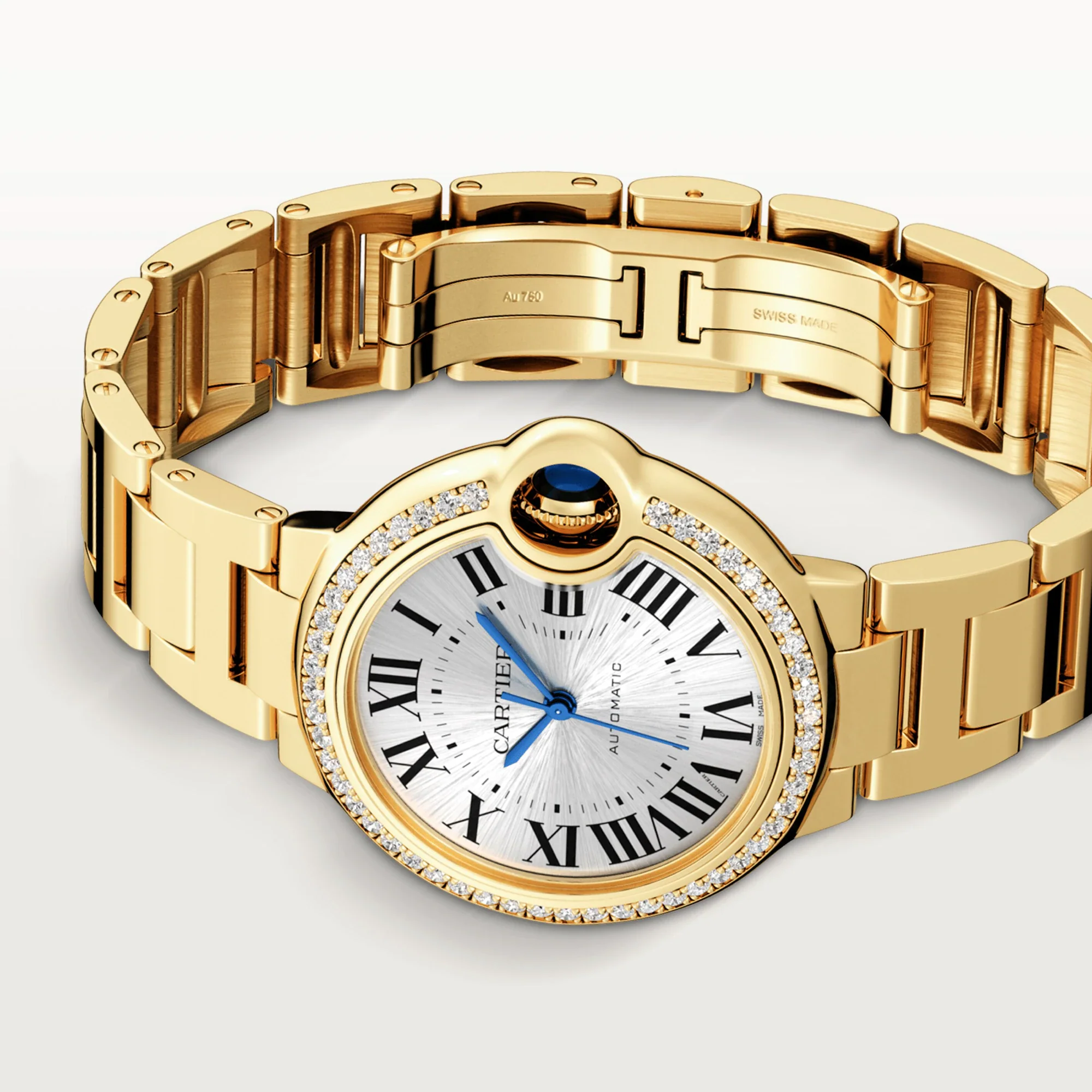 Cartier Ballon Bleu 36mm Yellow Gold & Diamond Lady's Watch - Image 4