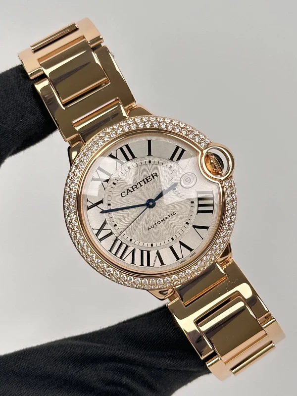 Cartier Ballon Bleu 42 mm 18K Rose Gold & Diamonds Lady's Watch - Image 2