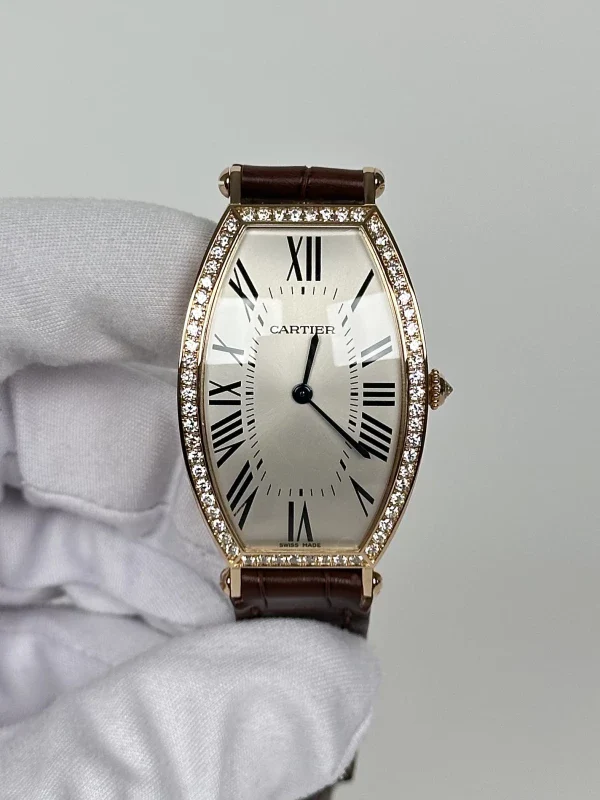 Cartier Tonneau 18K Rose Gold & Diamonds Lady's Watch - Image 2
