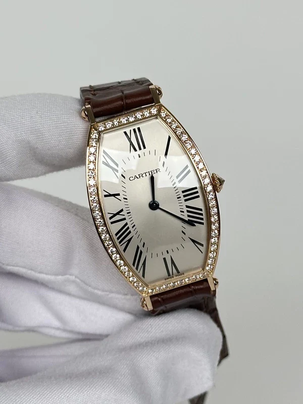 Cartier Tonneau 18K Rose Gold & Diamonds Lady's Watch - Image 3