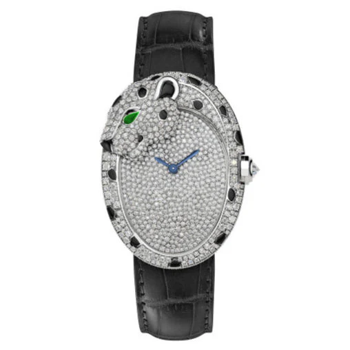 Cartier Panthere Jewelry  Rhodiumized 18K white gold & Diamonds Lady's Watch