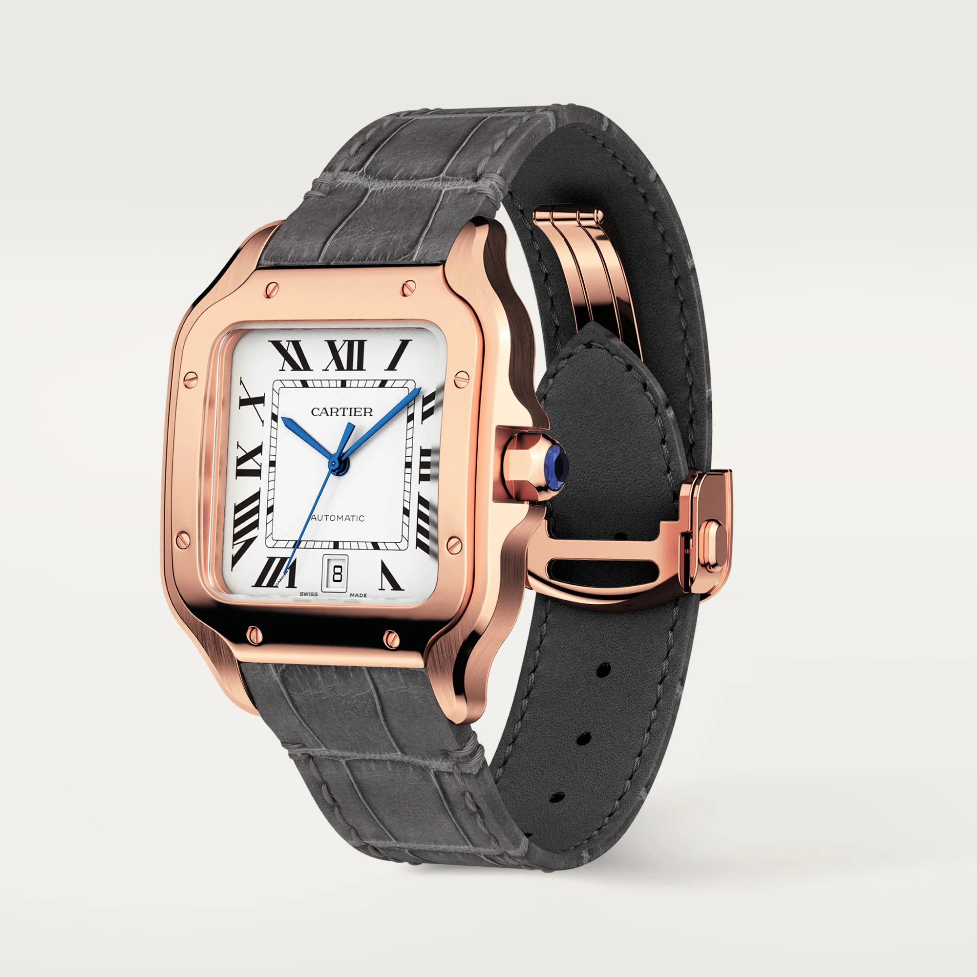Cartier Santos 18K Rose Gold Men's Watch - Image 3