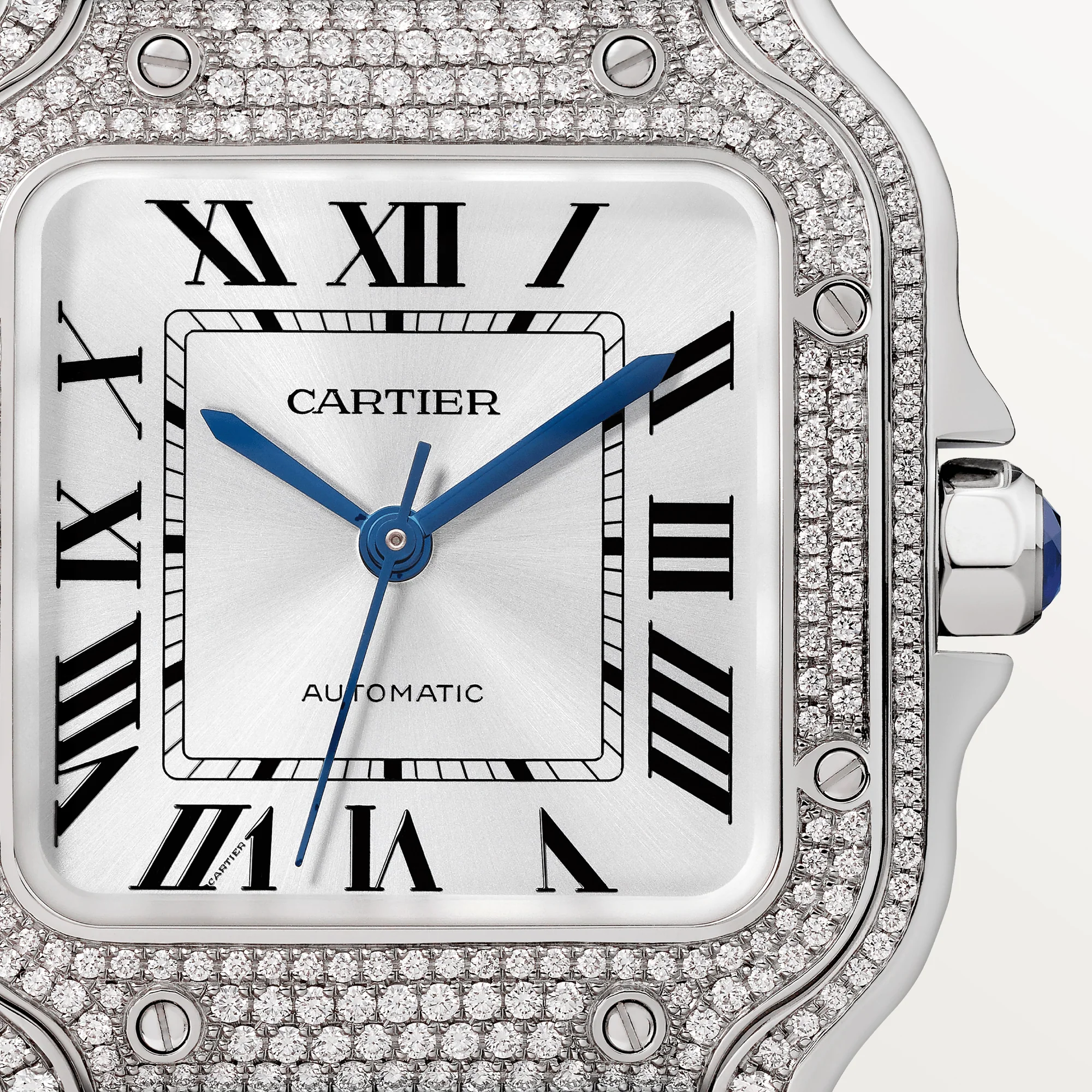 Cartier Santos 18K White Gold & Diamonds Unisex Watch - Image 2