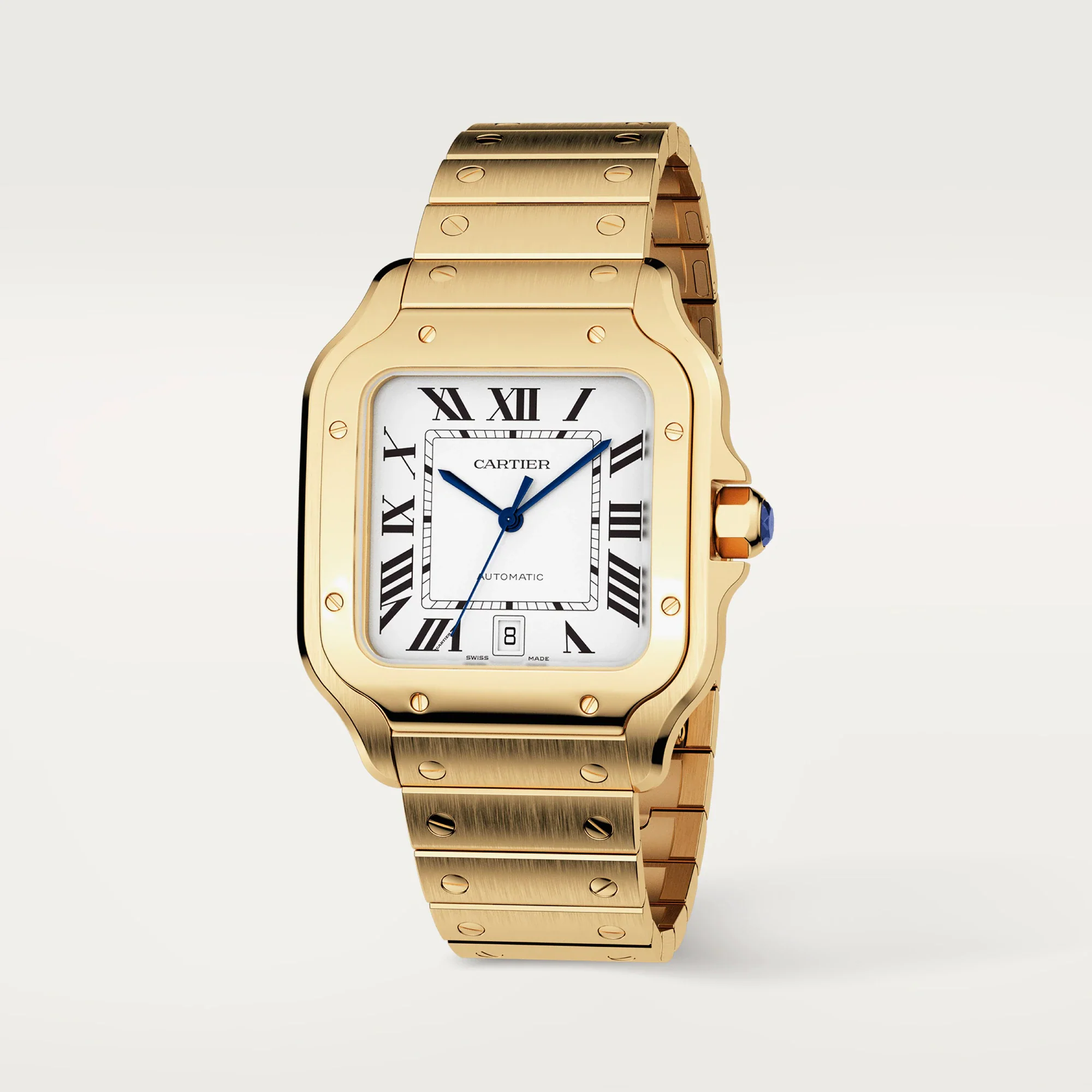 Cartier Santos 18K Yellow Gold Men's Watch - Image 3