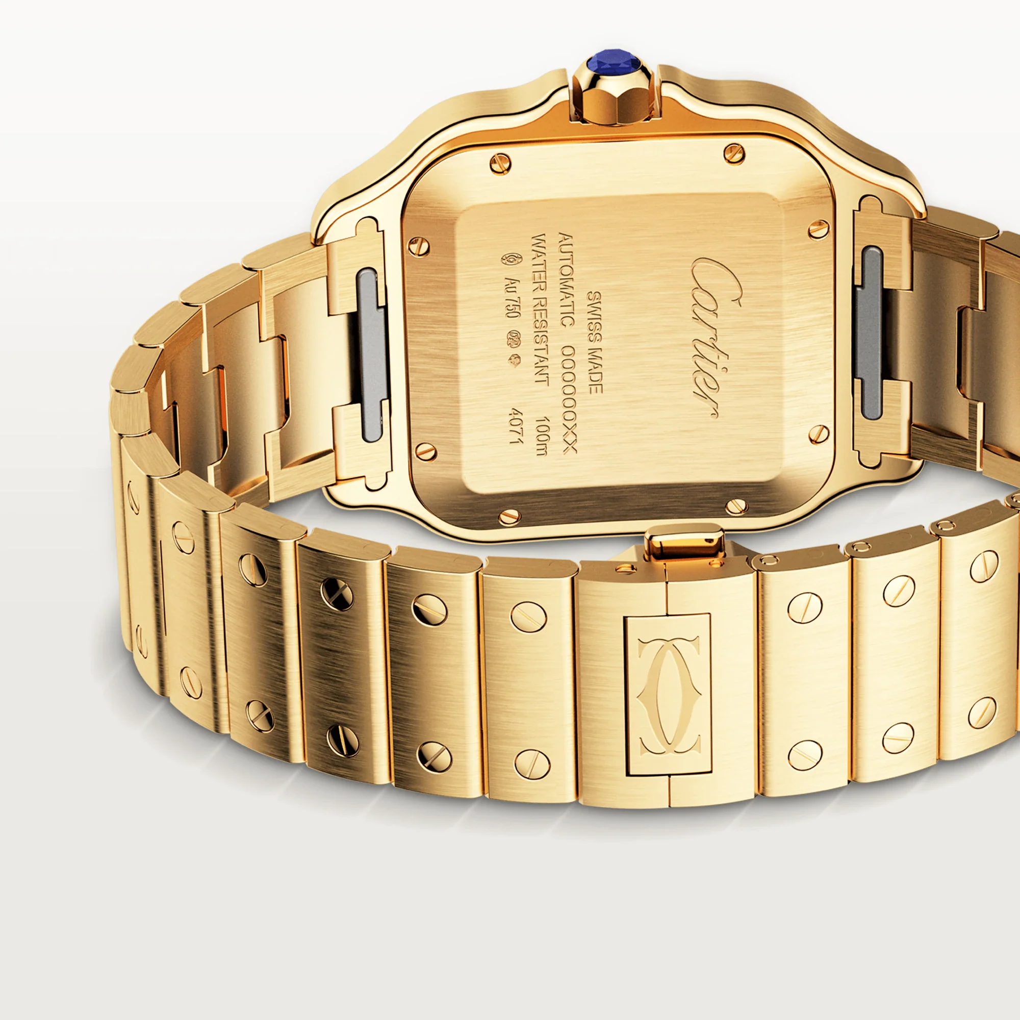 Cartier Santos 18K Yellow Gold Men's Watch - Image 5