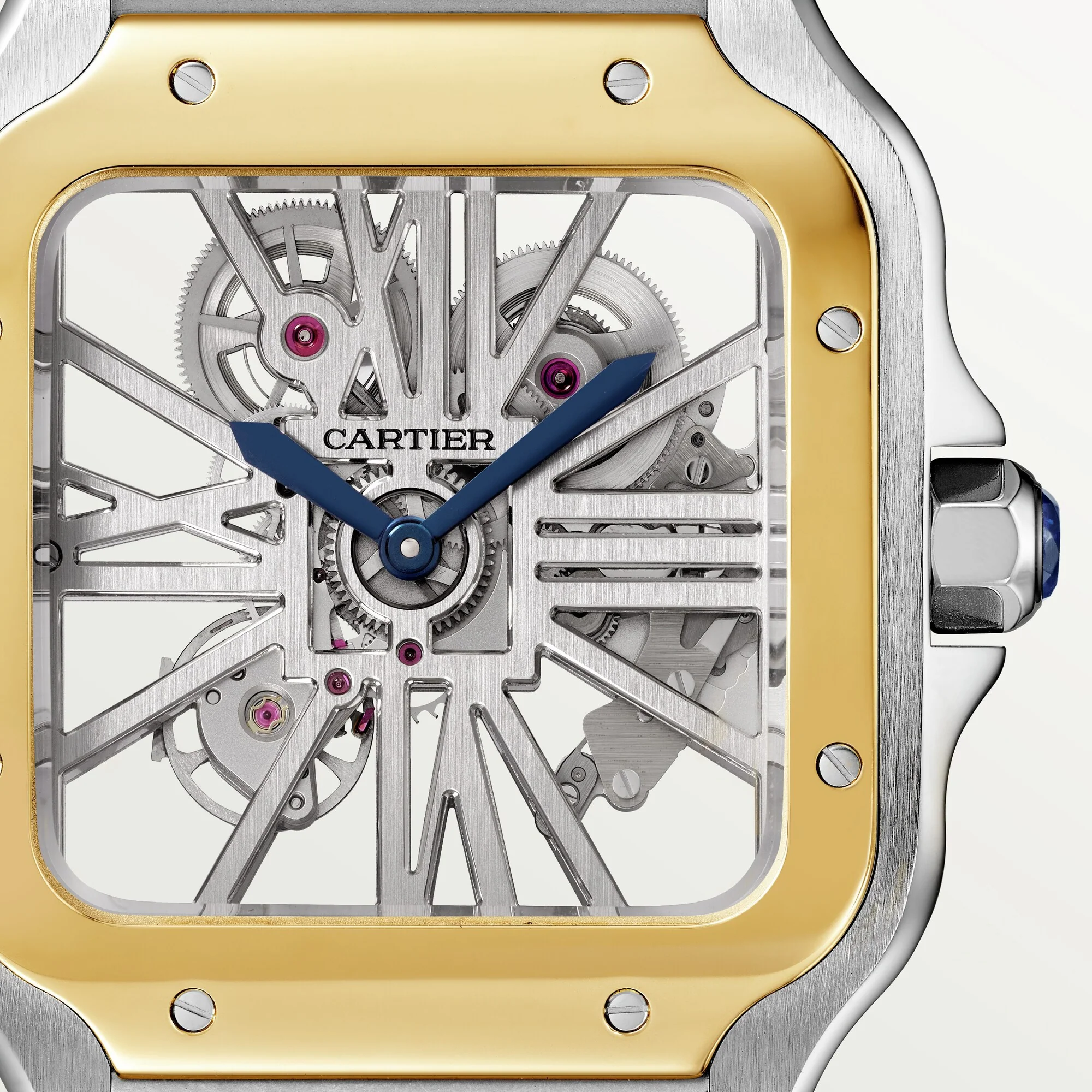 Cartier Santos De Cartier Skeleton Stainless steel & 18K Yellow Gold Men's Watch - Image 3