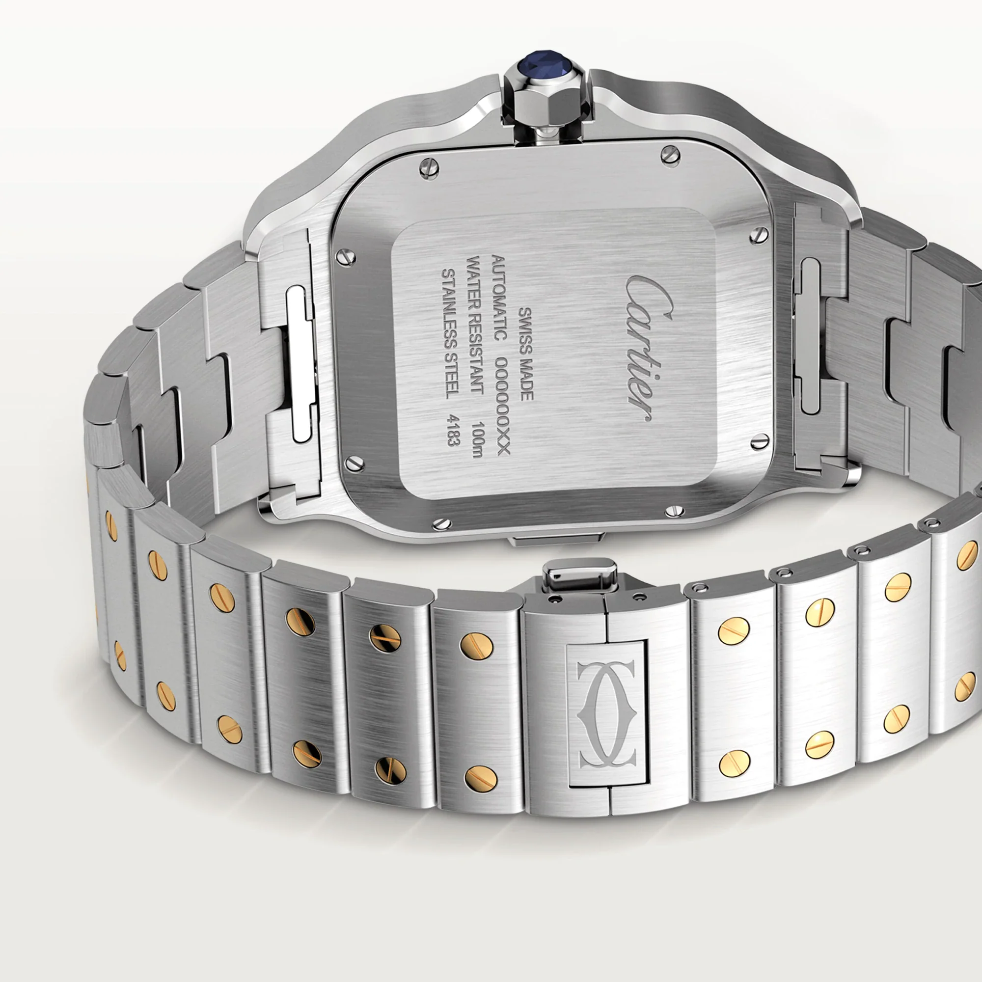 Cartier Santos Chronograph Stainless Steel & 18K Yellow Gold Men's Watch - Image 4