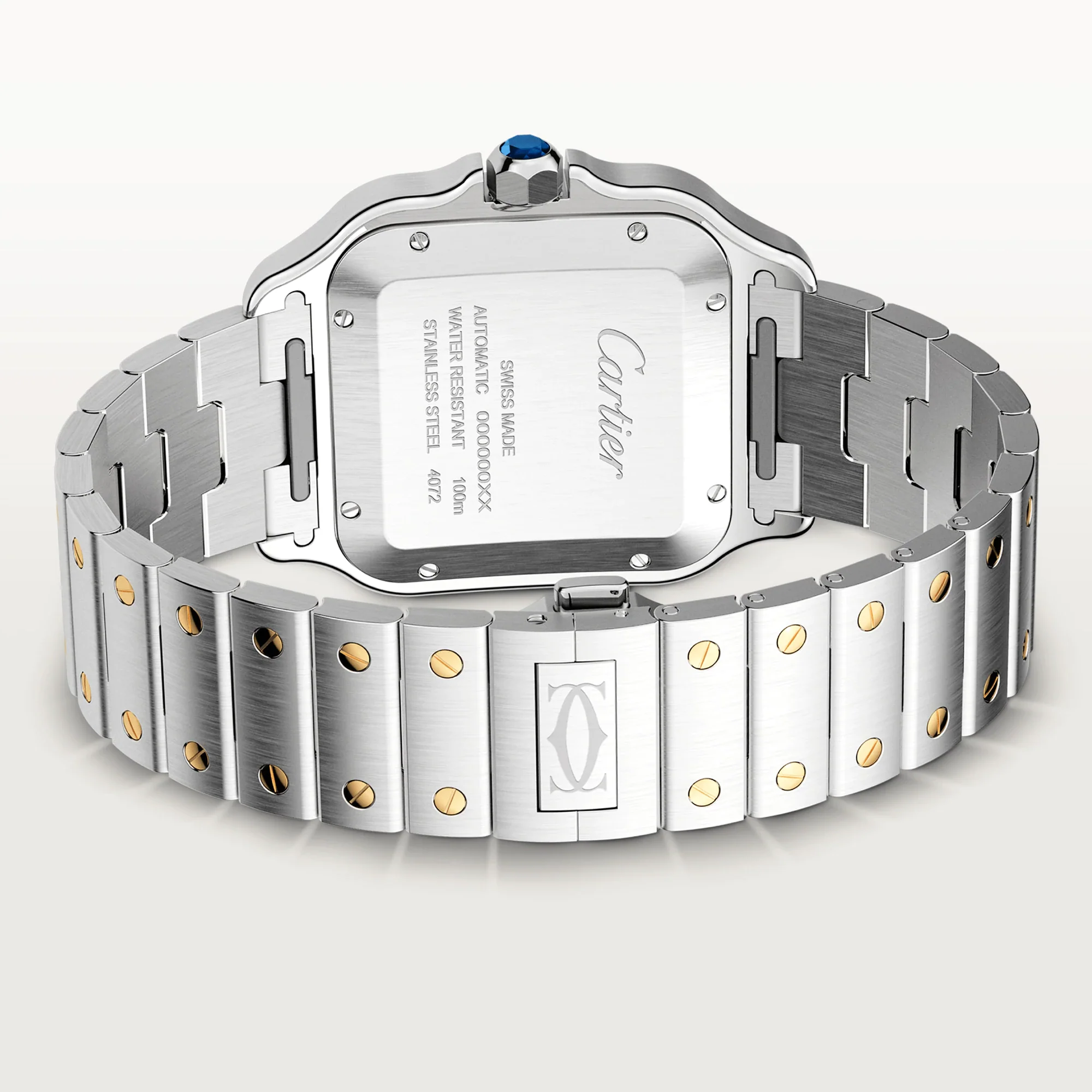 Cartier Santos Stainless Steel & 18K Yellow Gold Men's Watch - Image 5