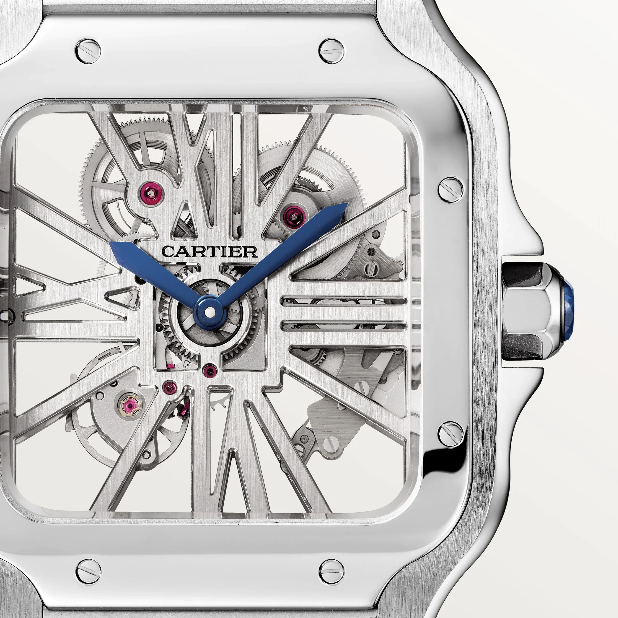 Cartier Santos Stainless Steel Skeleton Men's Watch - Image 4