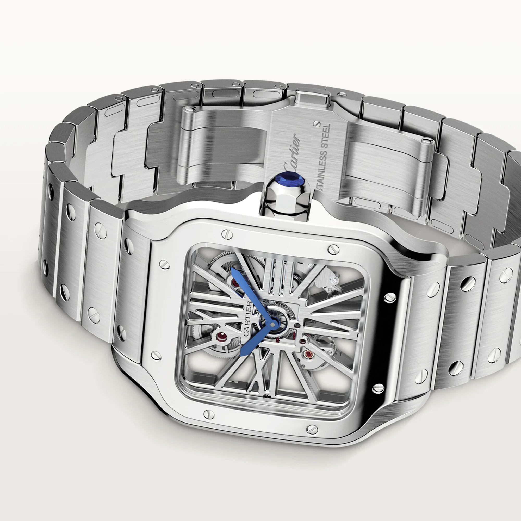 Cartier Santos Stainless Steel Skeleton Men's Watch - Image 5