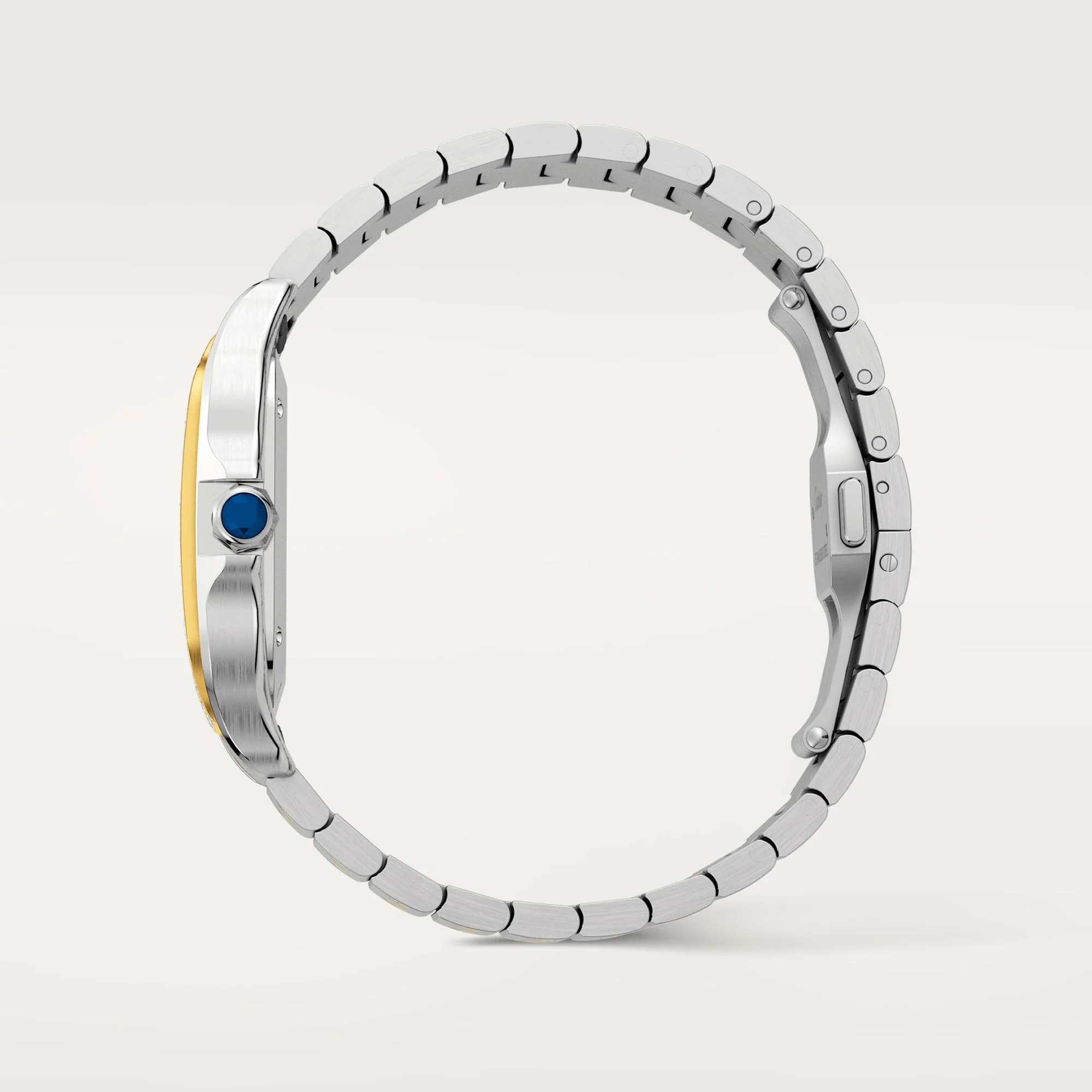 Cartier Santos Stainless Steel & Yellow Gold & Diamonds Unisex Watch - Image 6