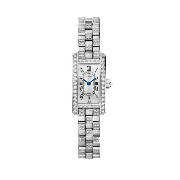 Cartier Tank Américaine 18K White Gold & Diamonds Lady's Watch