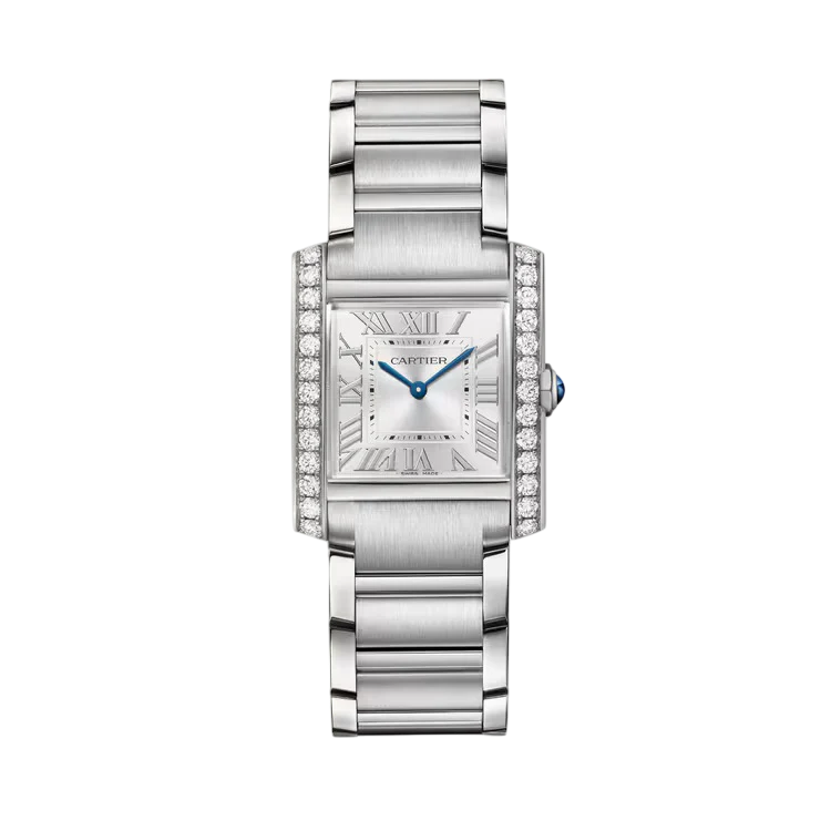 Cartier Tank Française Stainless Steel & Diamonds Lady's Watch