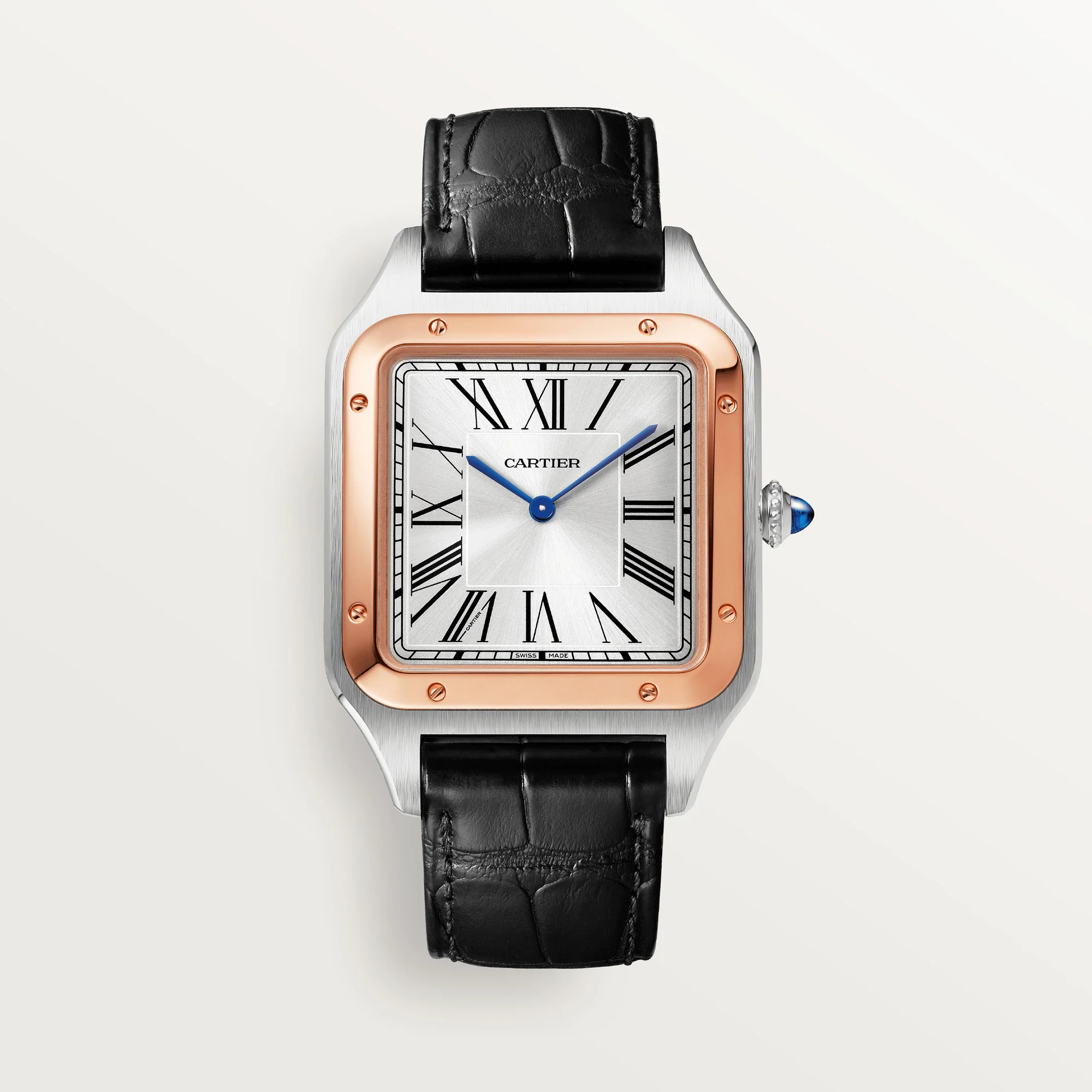 Cartier Santos Stainless Steel & 18K Rose Gold Men's Watch - Image 2