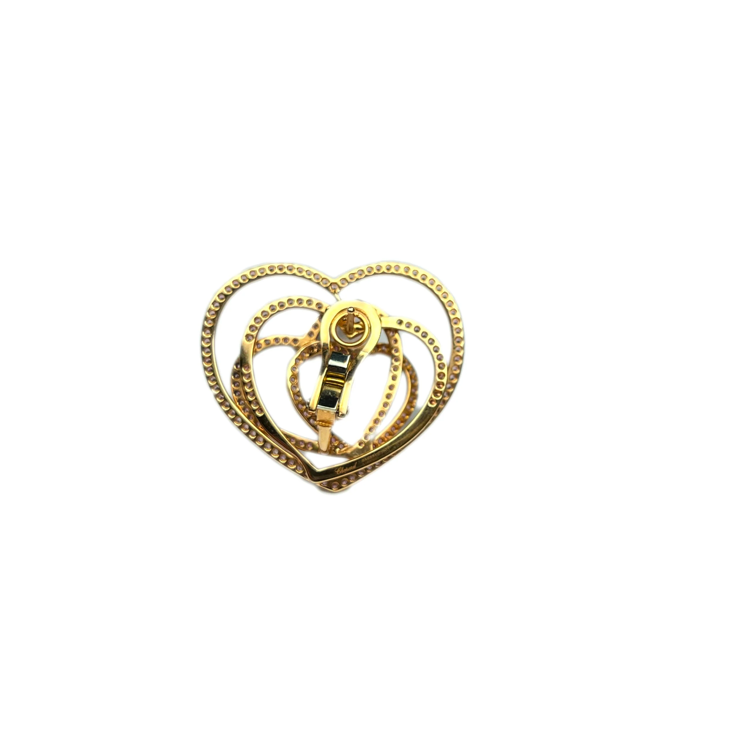 Chopard Cuorissimo Rose Gold Pink Sapphire Heart Ladies Earclips - Image 5