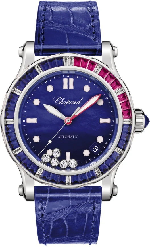 Chopard Happy Diamonds Ocean 18K White Gold & Sapphire & Diamonds & Rubies Lady's Watch - Image 2