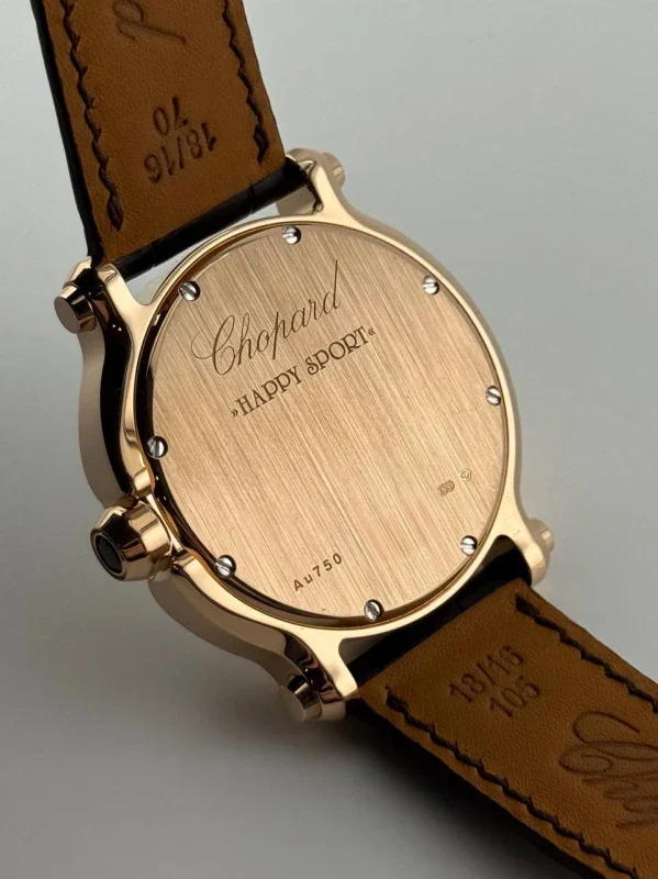 Chopard Happy Sport 18K Rose Gold & Diamonds Lady's Watch - Image 9