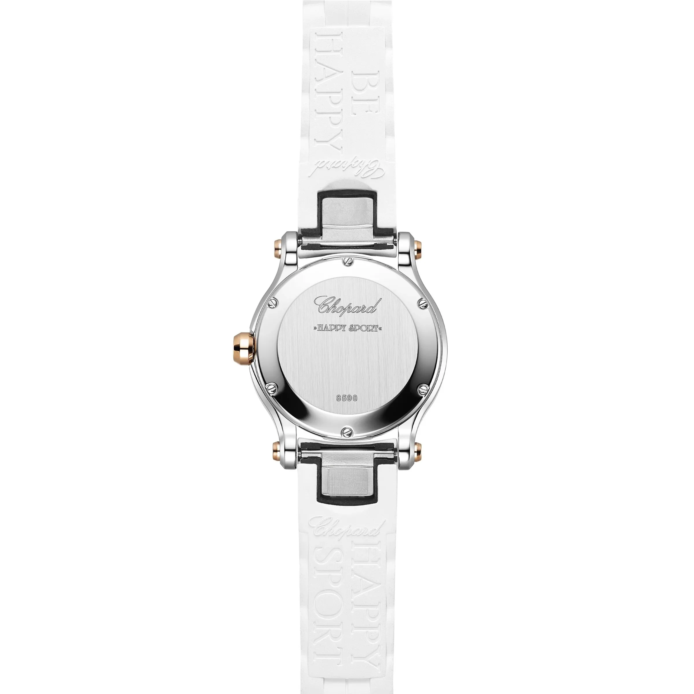 Chopard Happy Sport Stainless Steel and Ethical Rose Gold & Diamonds Ladies Watch - Image 3